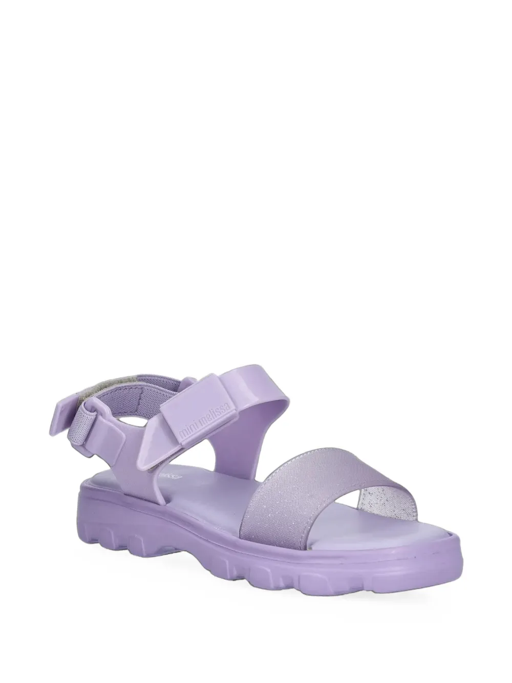 Mini Melissa Kick Off glitter-effect touch-strap sandals - Viola