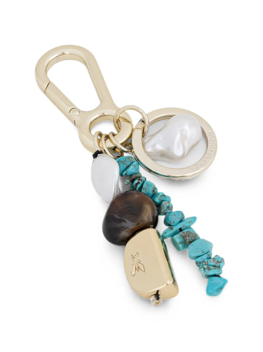 Patrizia Pepe beaded charm keyring - Gold