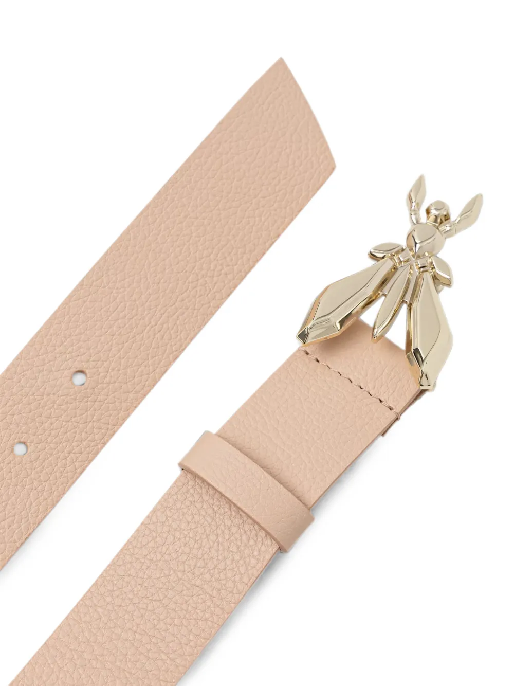 Patrizia Pepe Leren riem van bewerkt kalfsleer met Fly-gesp Beige