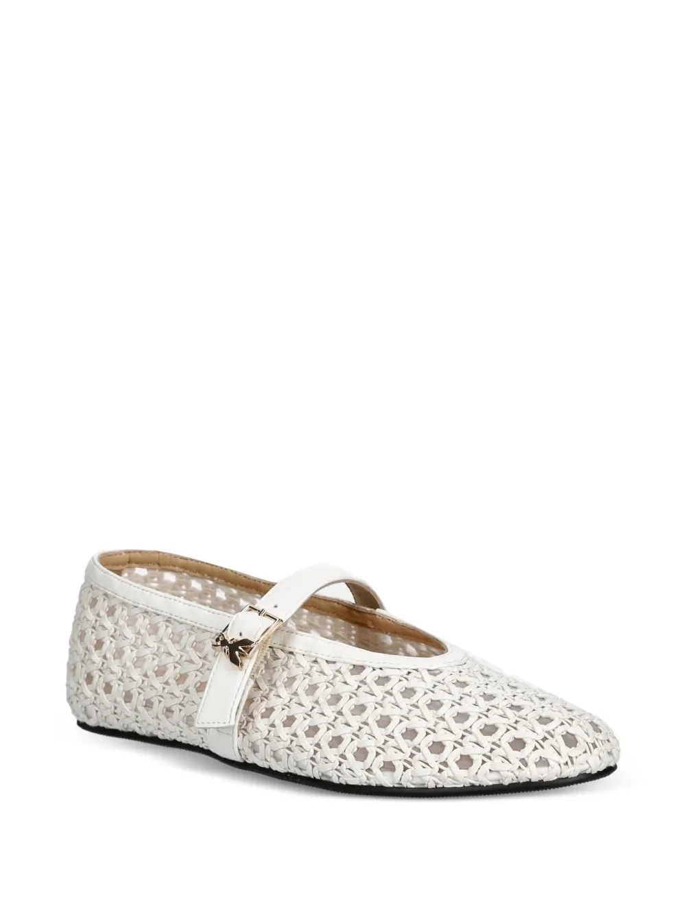 Patrizia Pepe girl woven buckle-fastening ballet flats - Bianco