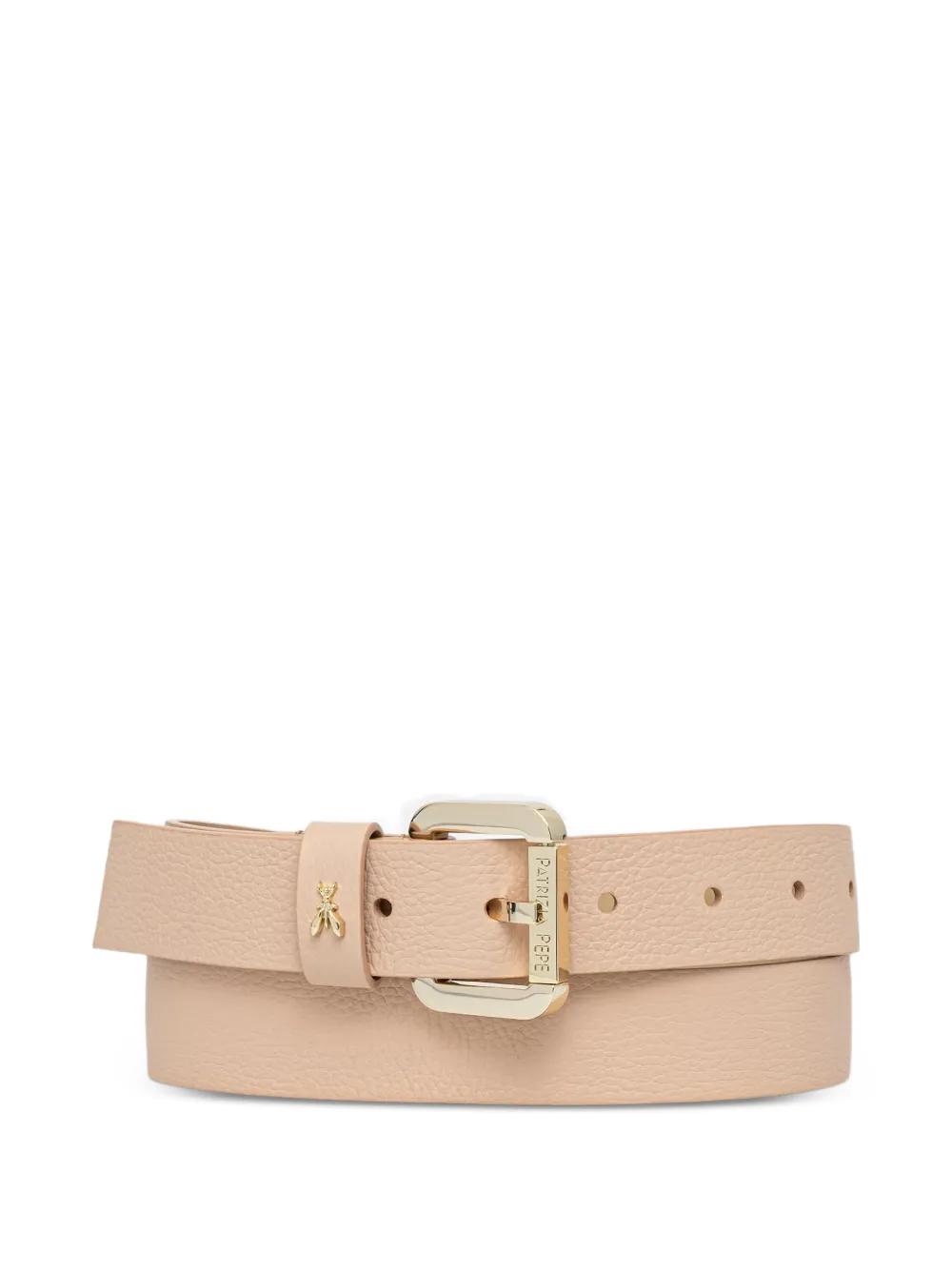 Patrizia Pepe Fly-plaque pebbled calf leather belt - Toni neutri
