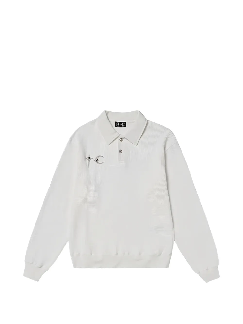 THUG CLUB logo-detail long-sleeve polo shirt - Bianco