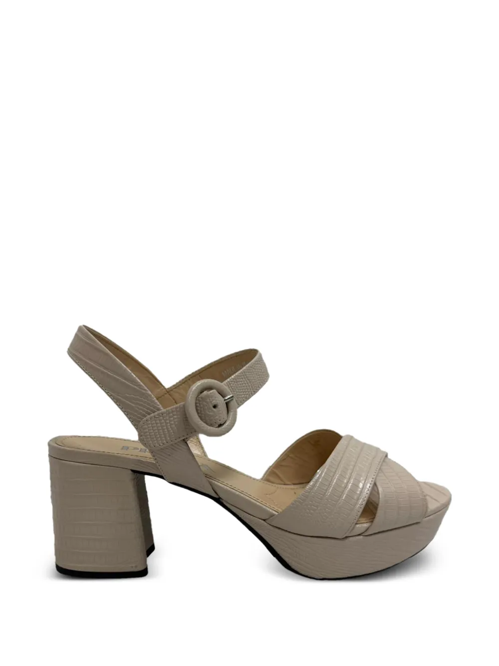 Prada Pre-Owned Vernice embossed sandals - Nude