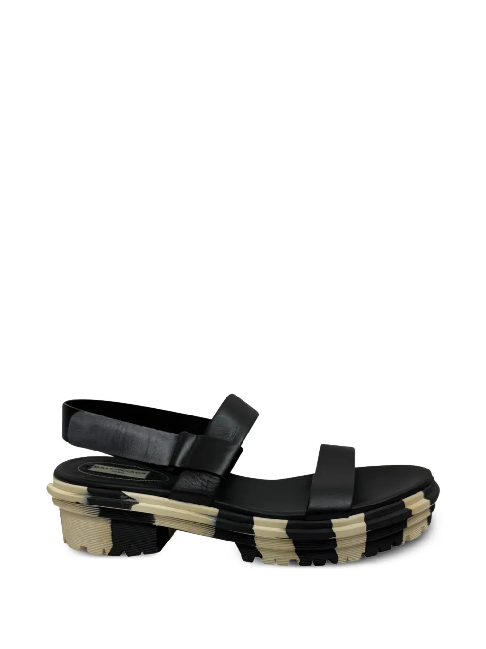 Balenciaga Pre-Owned lugged platform slingback sandals - Nero