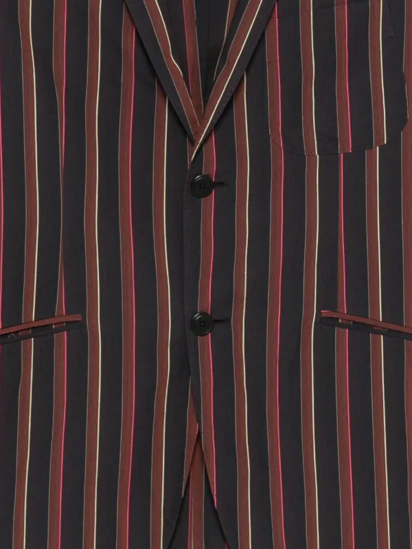 Romeo Gigli Pre-Owned 1990s Striped single-breasted Jacket | Black