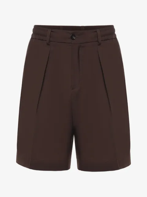 BE ABLE Havier pleated elasticated-waist wool-blend shorts
