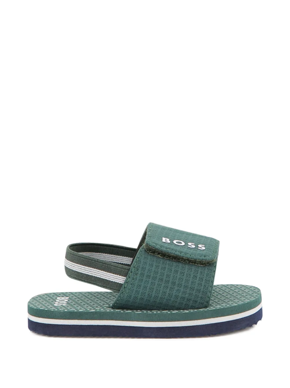 BOSS Kidswear logo-print touch-strap sandals - Verde