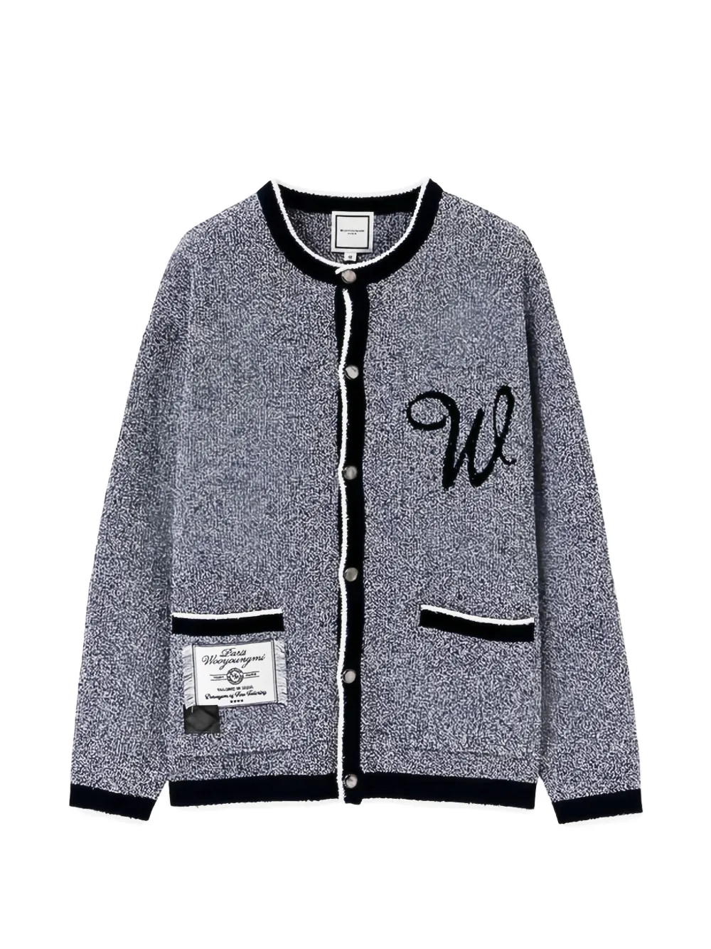 Wooyoungmi logo-embroidered buttoned cardigan - Blue