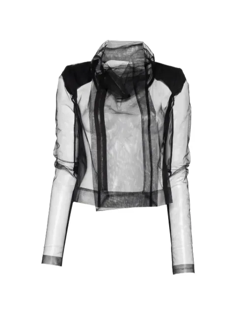 Rick Owens sheer asymmetric-zip jacket