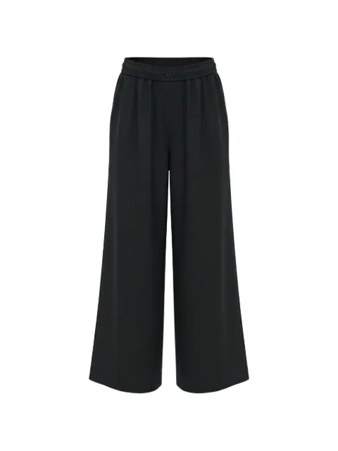 Black Label wide-leg pleated trousers