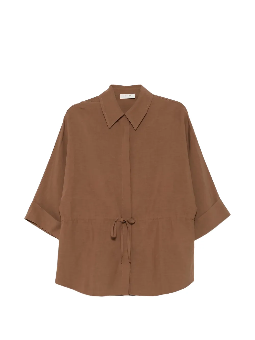 NINA 14.7 drawstring-waist blouse - Marrone