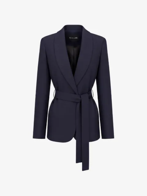 Black Label belted long-sleeve blazer
