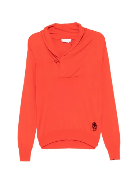 Alexander McQueen Skull shawl-collar cashmere sweater