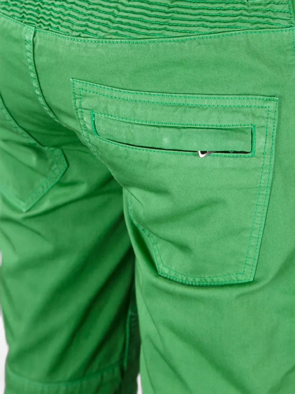 Balmain Biker jeans met geribbeld vlak Groen