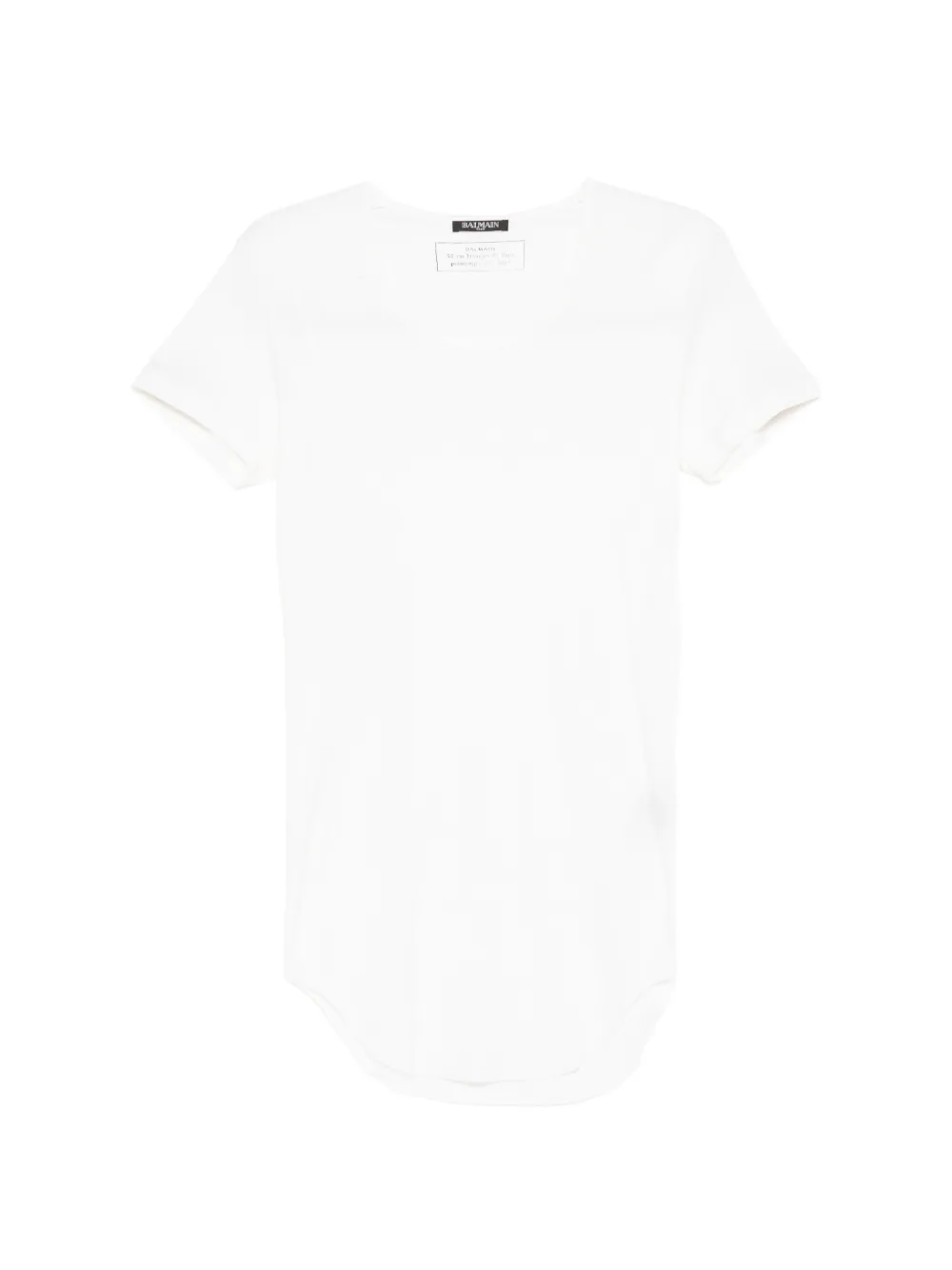 Balmain curved-hem T-shirt - Bianco
