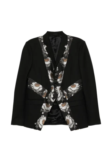 Alexander McQueen floral-jacquard panelled jacket