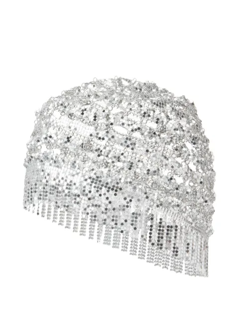 Maison Michel Lorely chainmail fringed beanie hat
