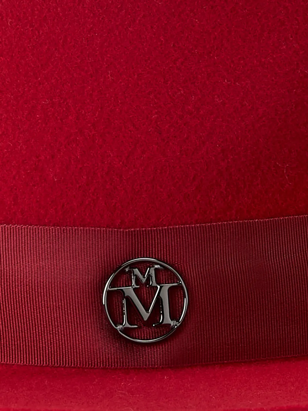 Maison Michel Mimi hoed verfraaid met logo Rood