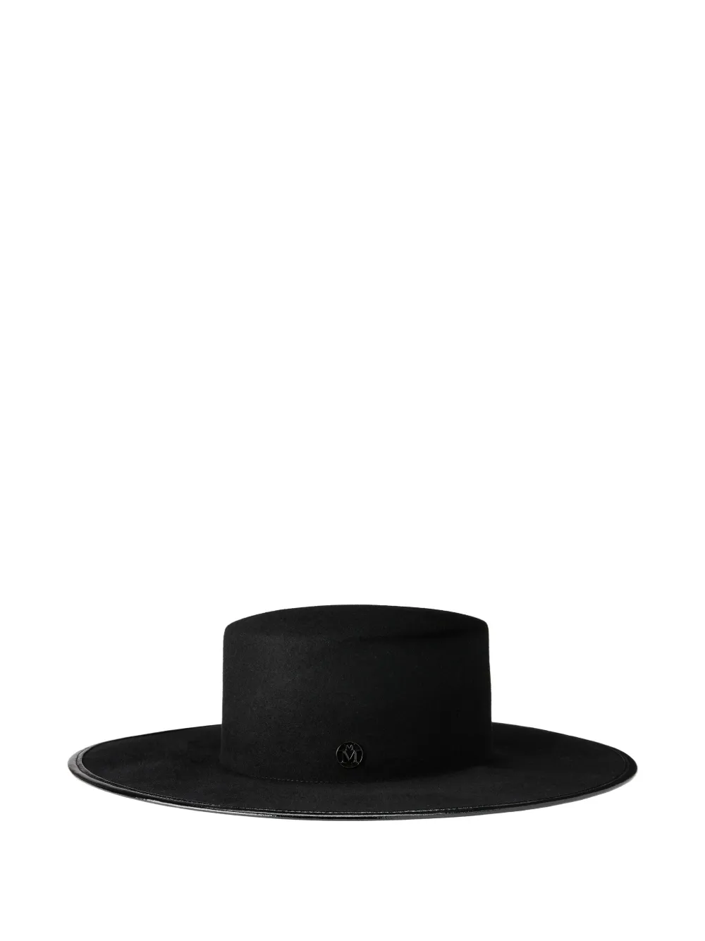 Maison Michel chapeau Lana à plaque logo - Noir