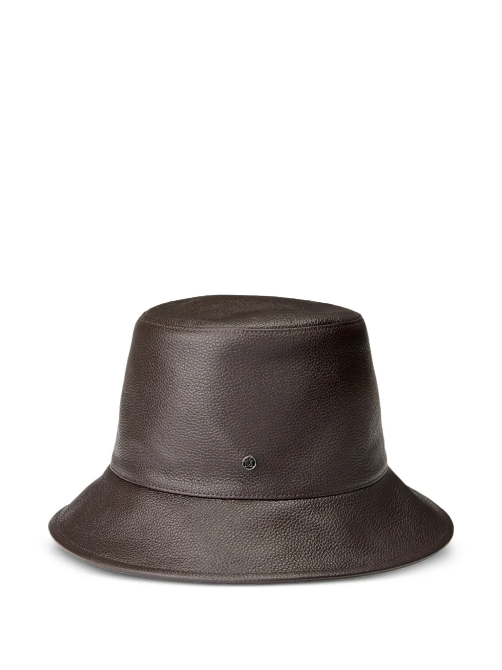 Maison Michel Fredo grained-leather bucket hat - Marrone