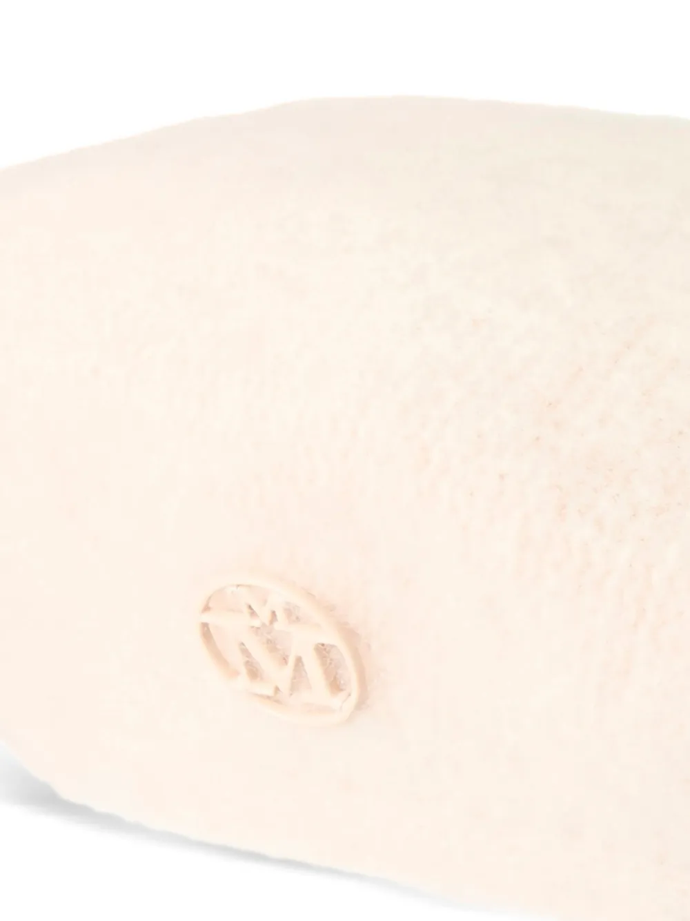 Maison Michel Irma baret verfraaid met logo Beige