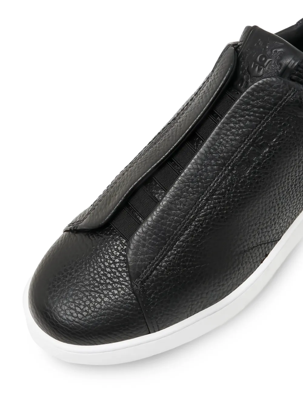 Bally grainy-leather slip-on sneakers Zwart