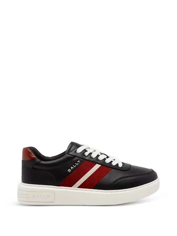 Bally Bally Ribbon Leather Sneakers in Black