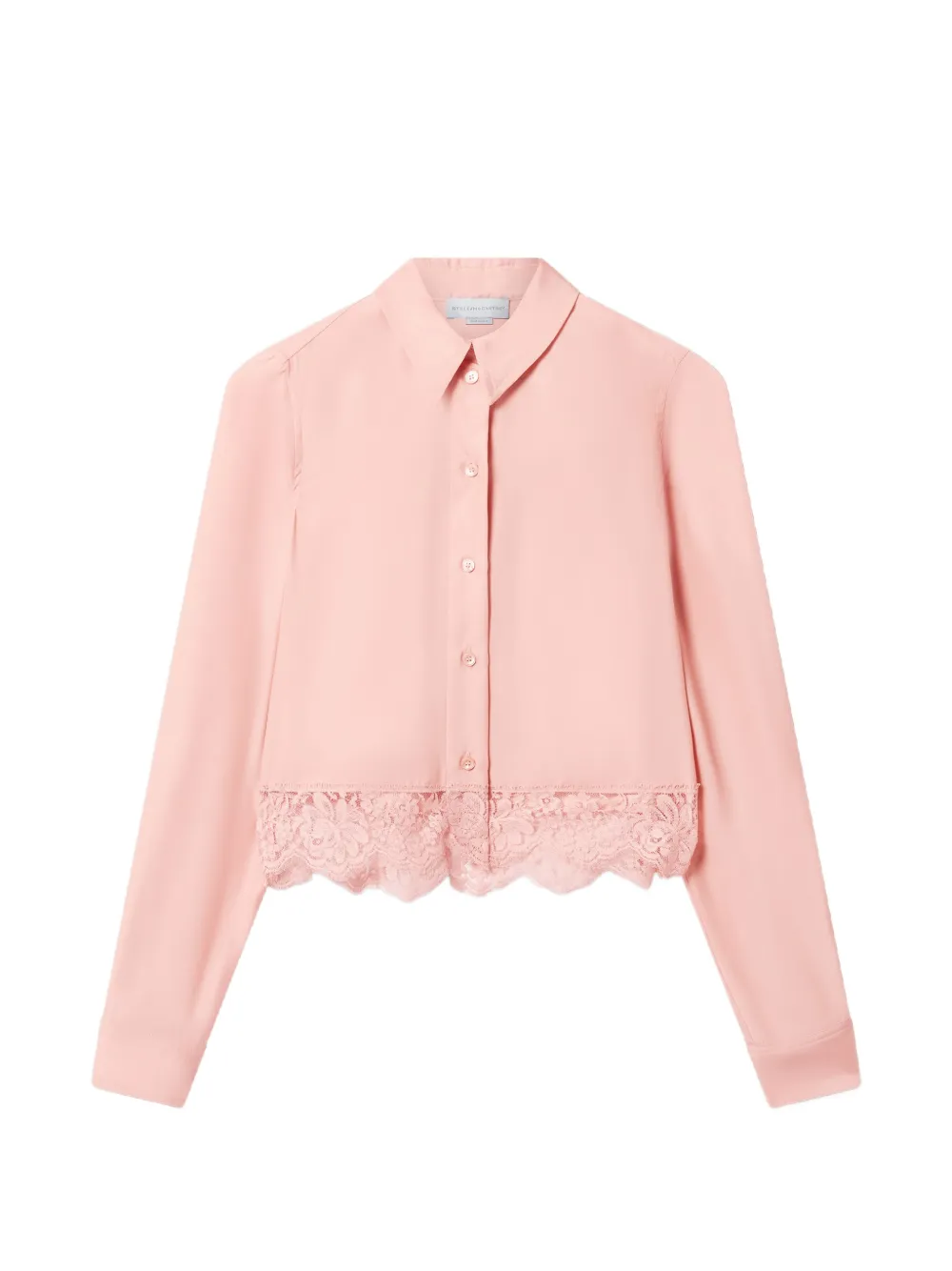 Stella Mccartney Lace-trim Cropped Blouse In Pink