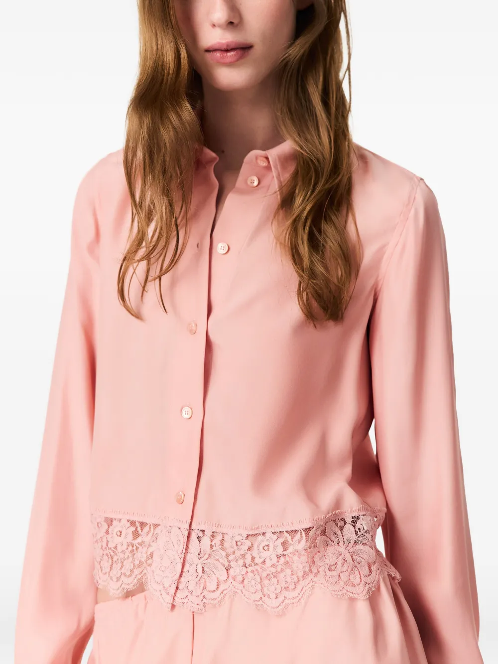 Stella McCartney Blouse met kanten afwerking Roze