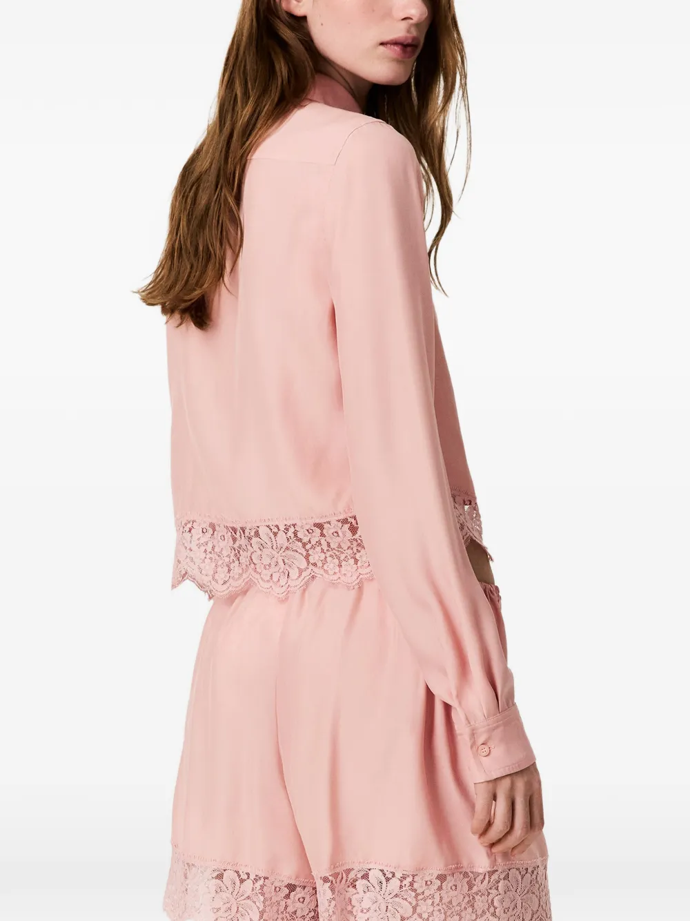 Stella McCartney Blouse met kanten afwerking Roze