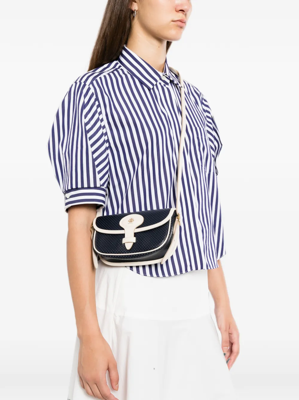 Bally Crossbodytas met geperforeerde details Blauw