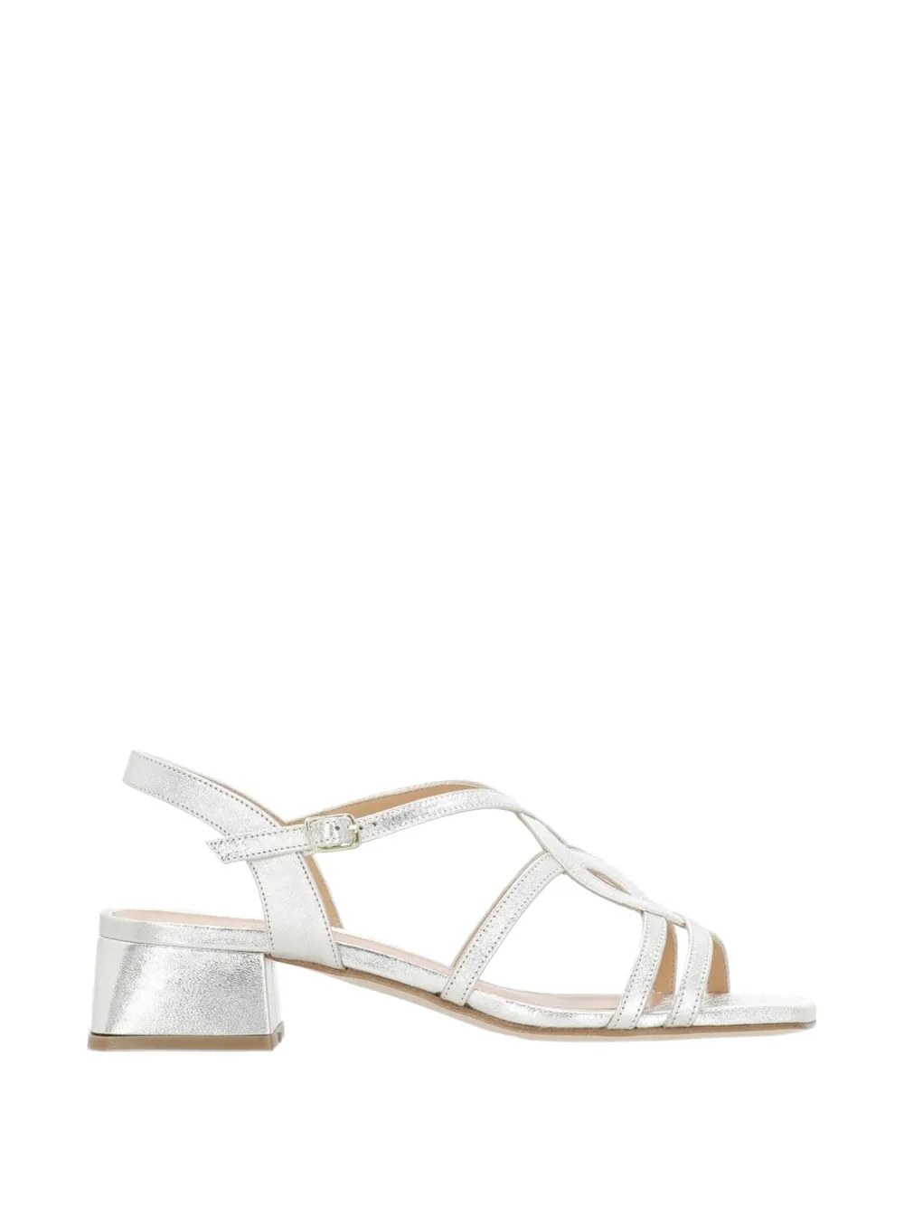 Julie Dee metallic-effect strappy sandals Zilver