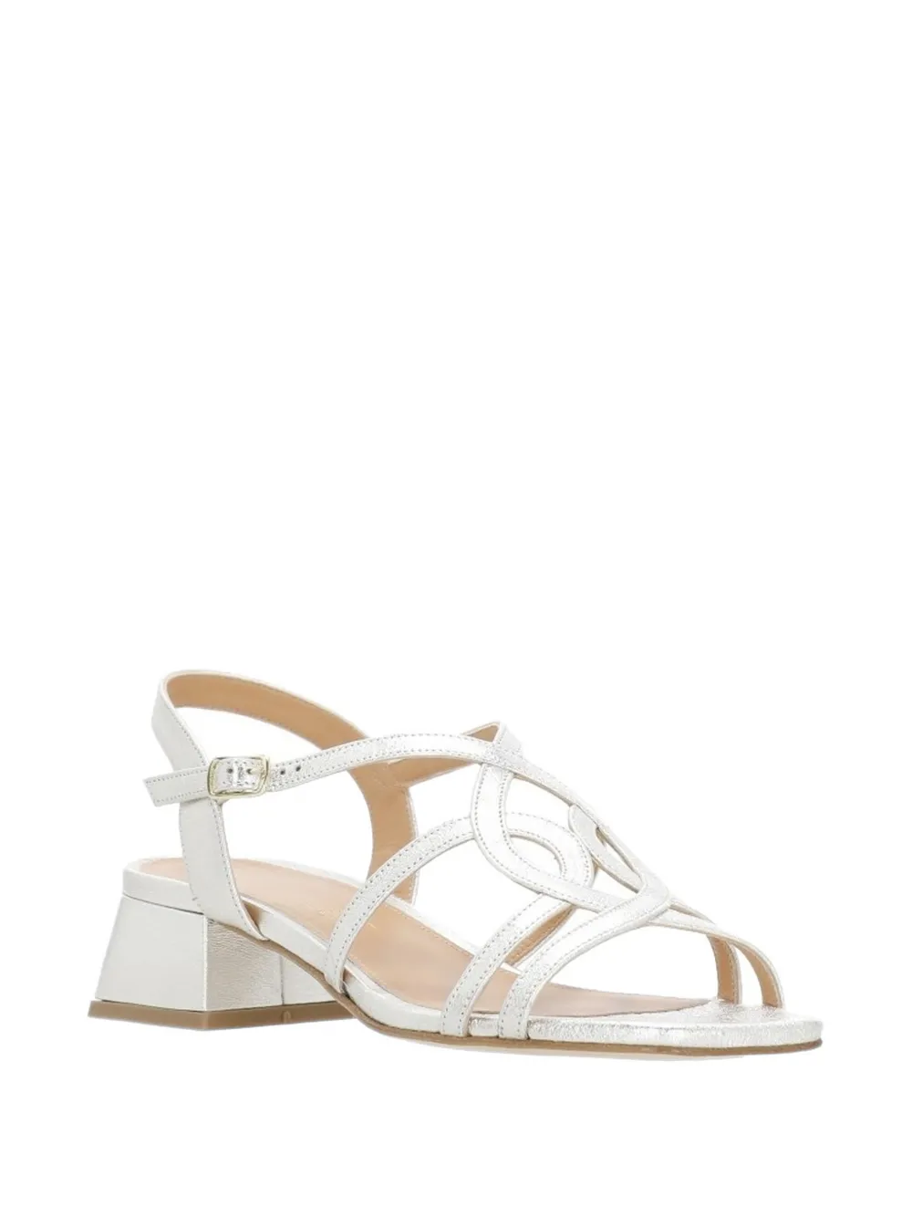 Julie Dee metallic-effect strappy sandals Zilver