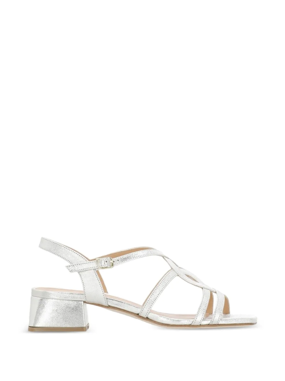 Julie Dee metallic-effect strappy sandals Zilver