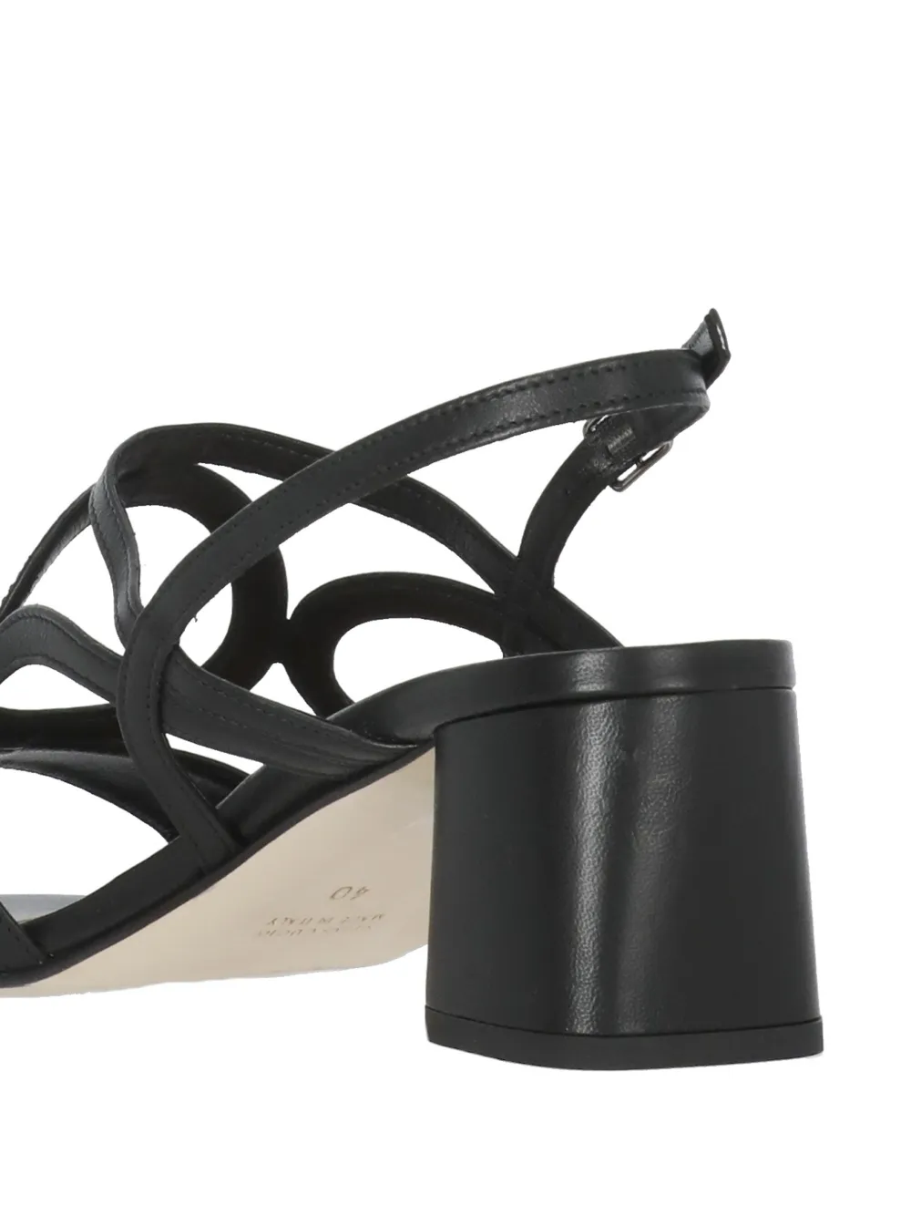 Julie Dee leather heeled sandals Zwart