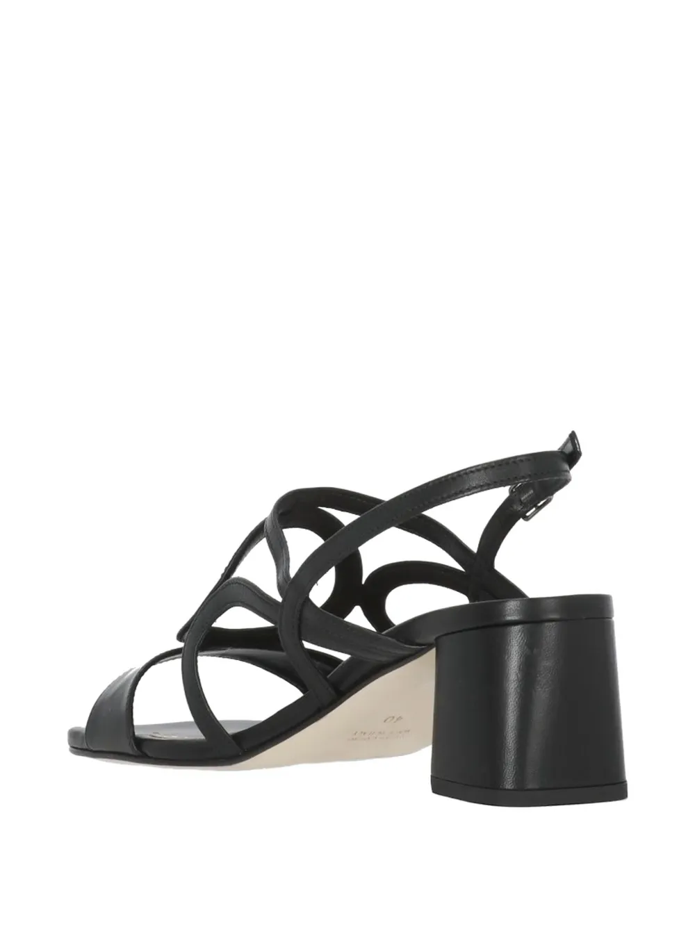 Julie Dee leather heeled sandals Zwart