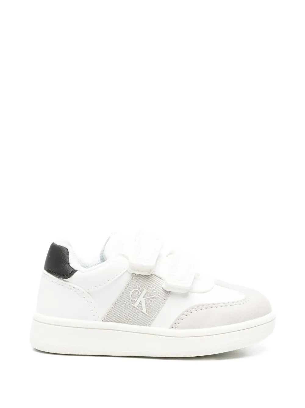 Calvin Klein Kids logo-print touch-strap sneakers - Bianco