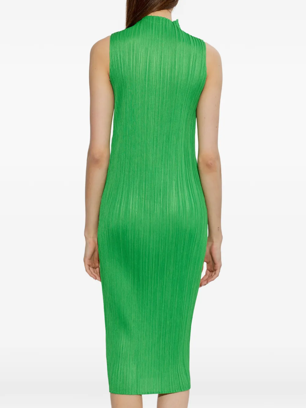 Pleats Please Issey Miyake Geplooide midi-jurk Groen