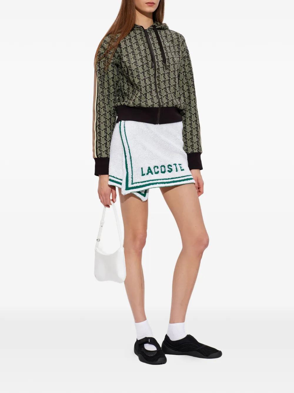 Lacoste Low Mystere mesh sneakers met klittenband Zwart