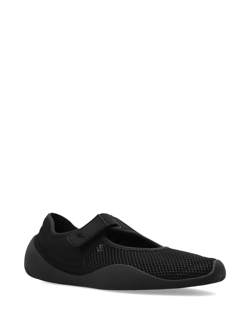 Lacoste Low Mystere mesh sneakers met klittenband Zwart