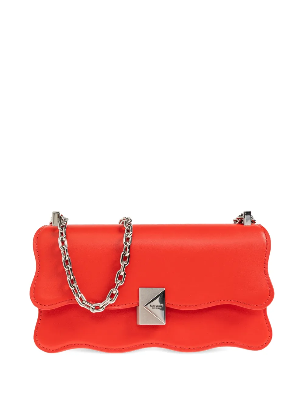 Kate Spade mini Deco Wavy scalloped-edge leather cross body bag - Rosso