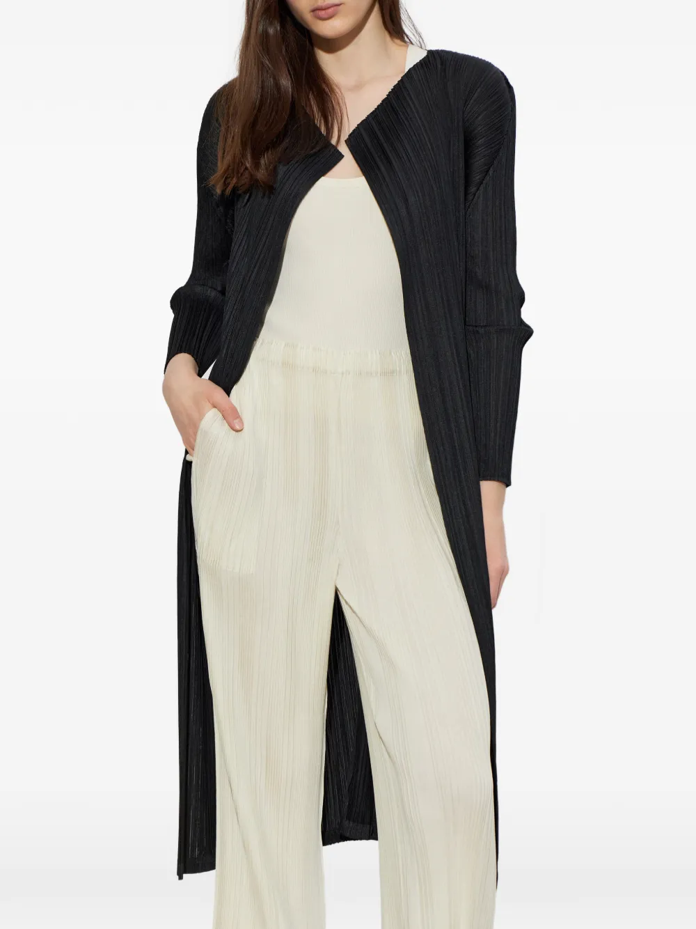 Pleats Please Issey Miyake Geplooid vest Zwart