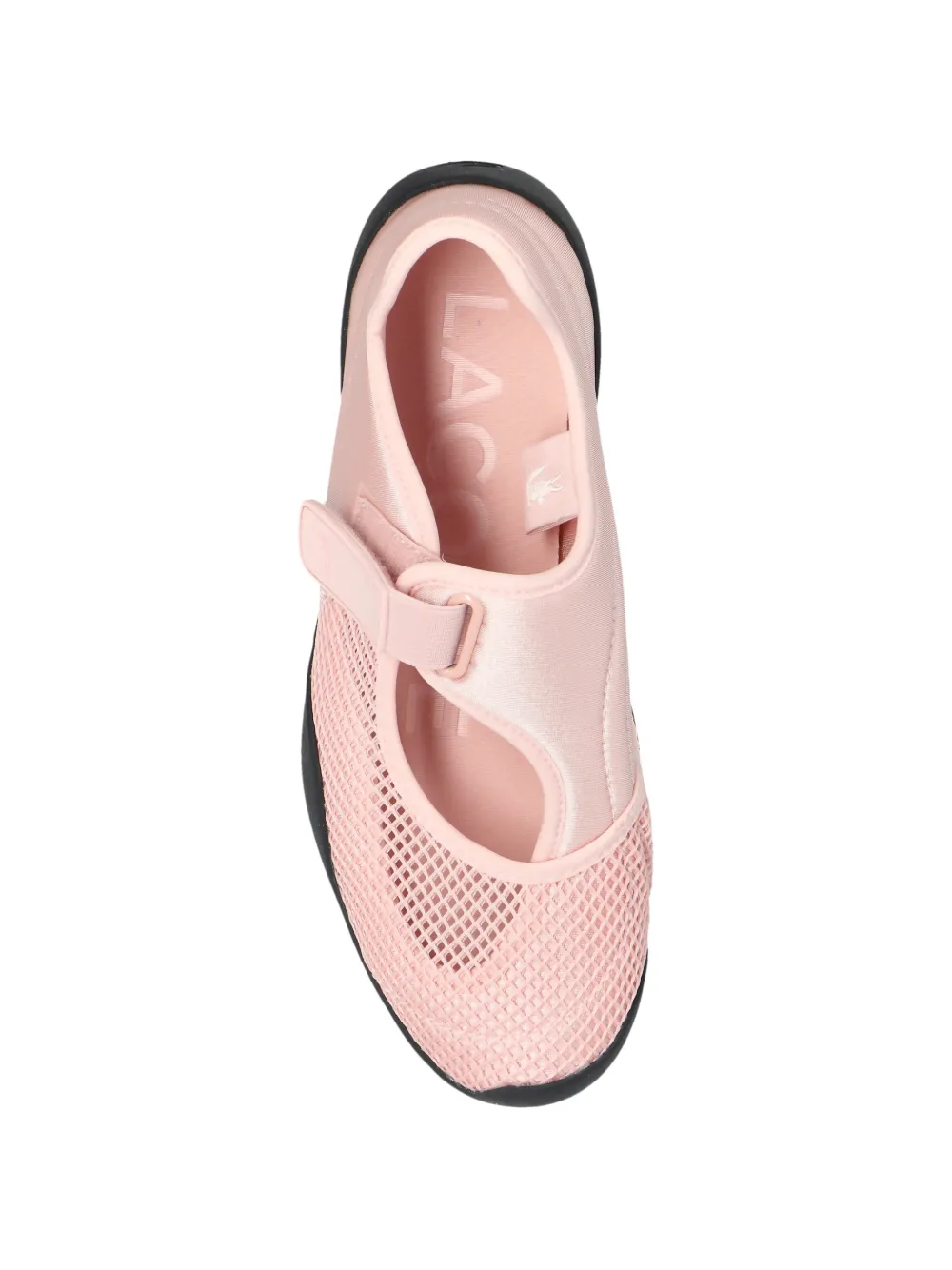 Lacoste Low Mystere sneakers met klittenband en mesh vlak Roze