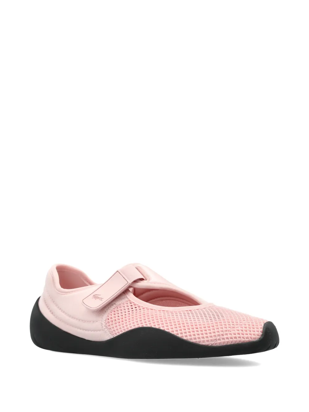 Lacoste Low Mystere sneakers met klittenband en mesh vlak Roze