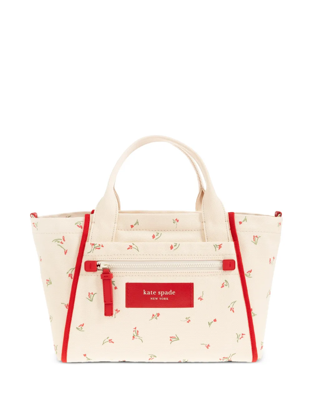 Kate Spade Dash floral-print canvas tote bag - Toni neutri