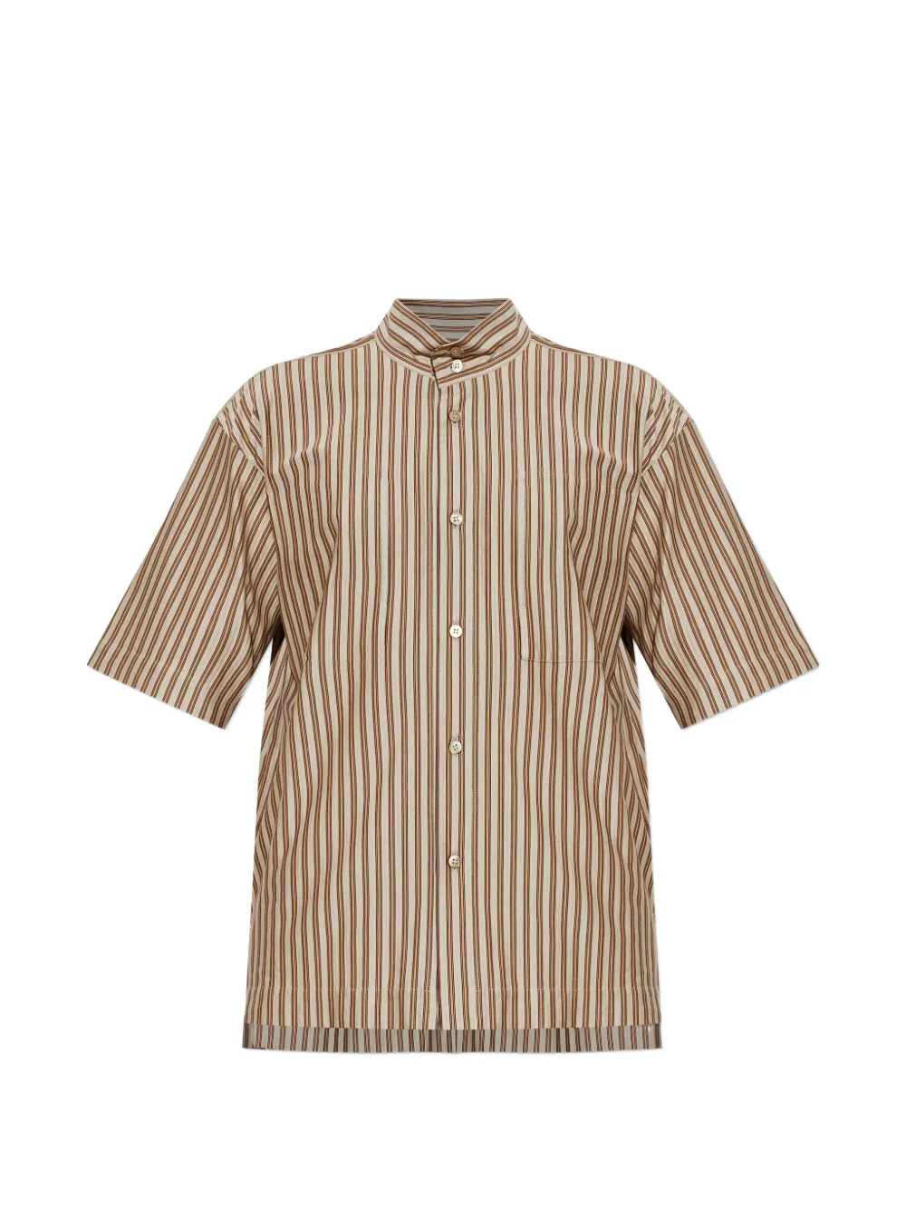 Homme Plissé Issey Miyake striped short-sleeves shirt - Brown