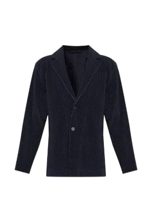 Homme Plissé Issey Miyake プリーツ ダブルジャケット | ブラック