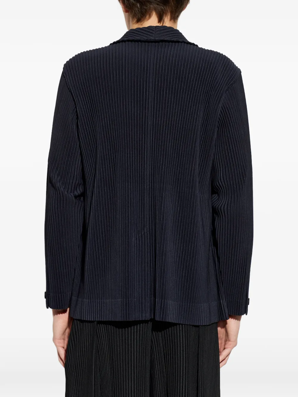 Homme Plissé Issey Miyake Blazer met gekerfde revers en plissé-effect Blauw