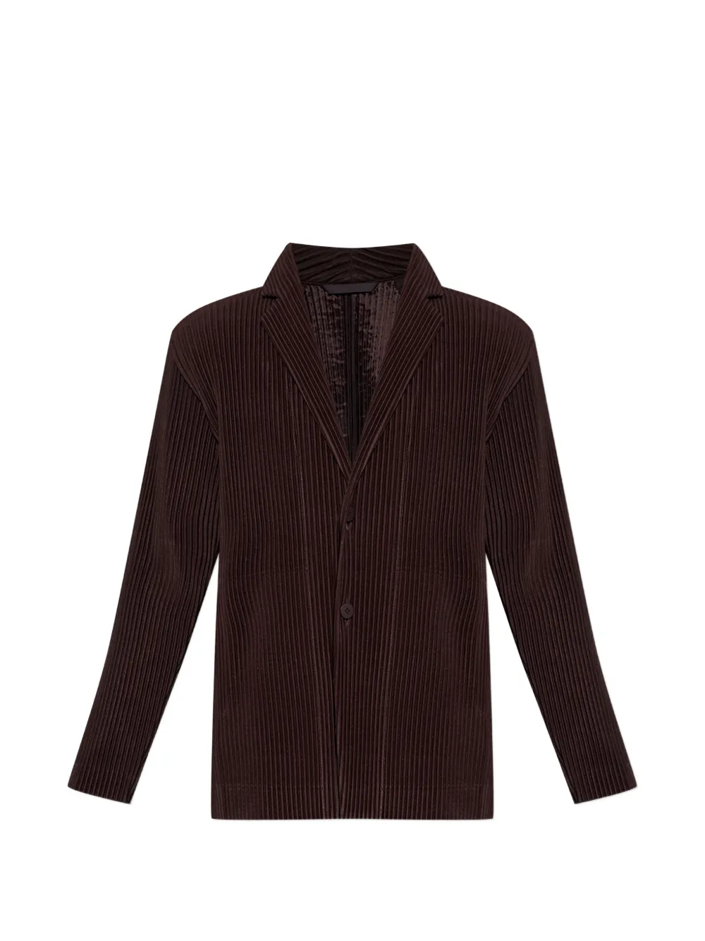 Homme Plissé Issey Miyake pleated notch-lapel jacket - Marrone