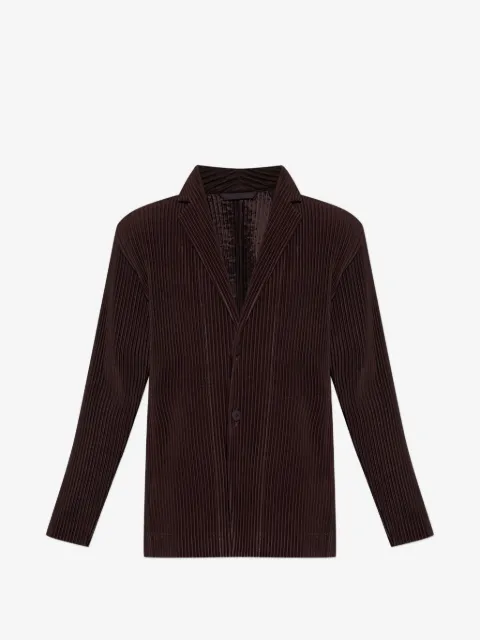 Homme Plissé Issey Miyake chamarra plisada con solapas de muesca